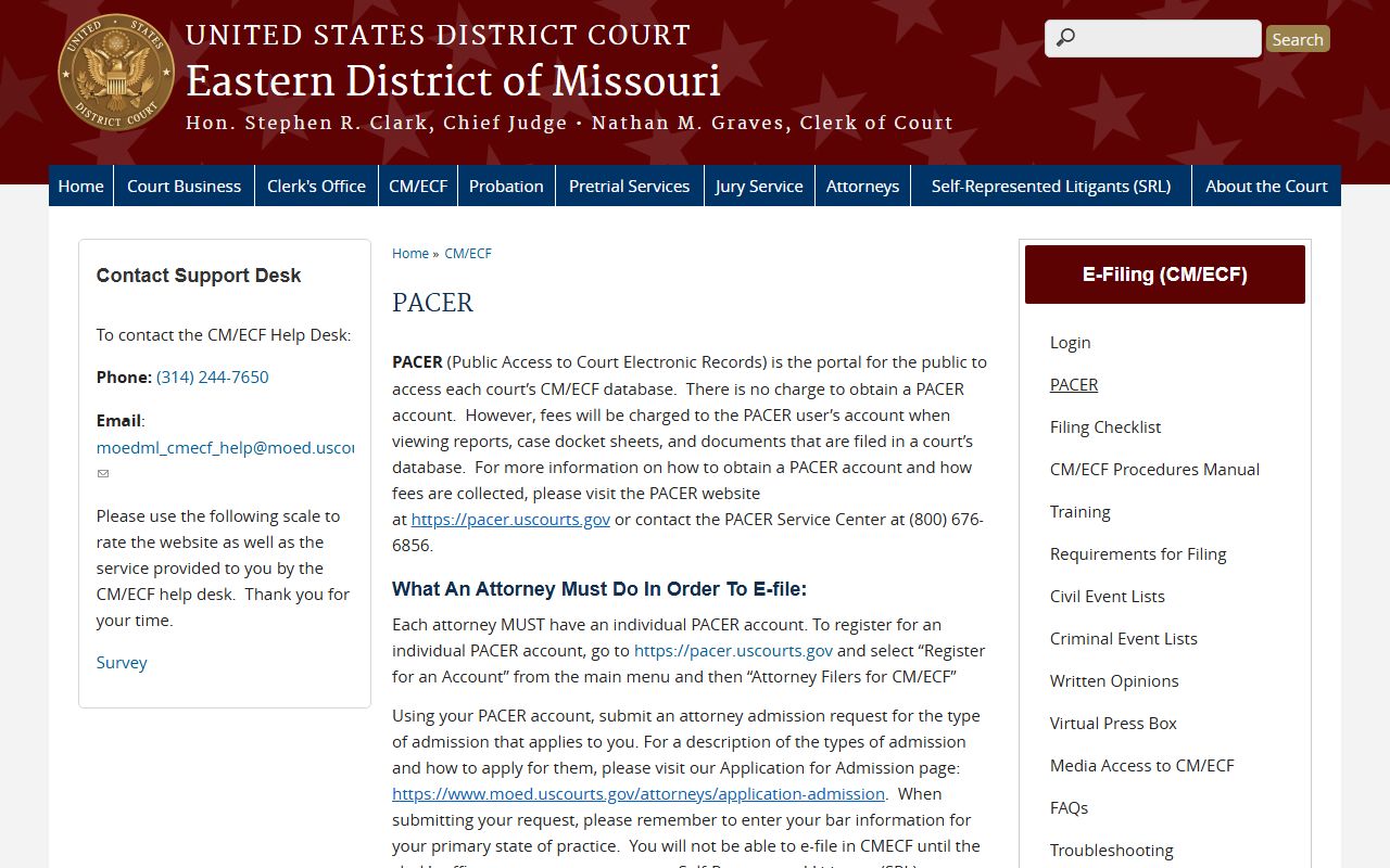 Dent County Circuit Clerk records and Eastern District PACER information